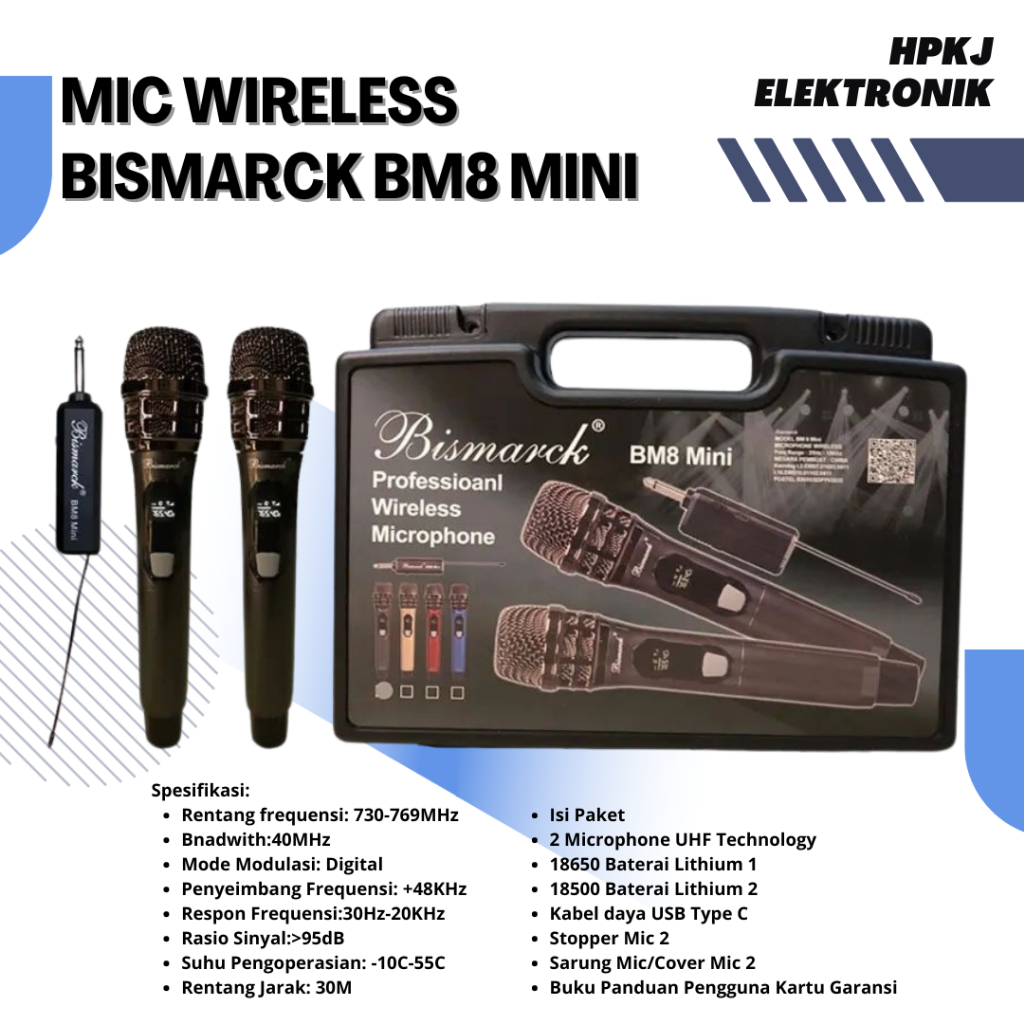 MIC MICROPHONE WIRELESS BISMARCK BM 8 MINI Mic Wirelless Bismarck bm-8