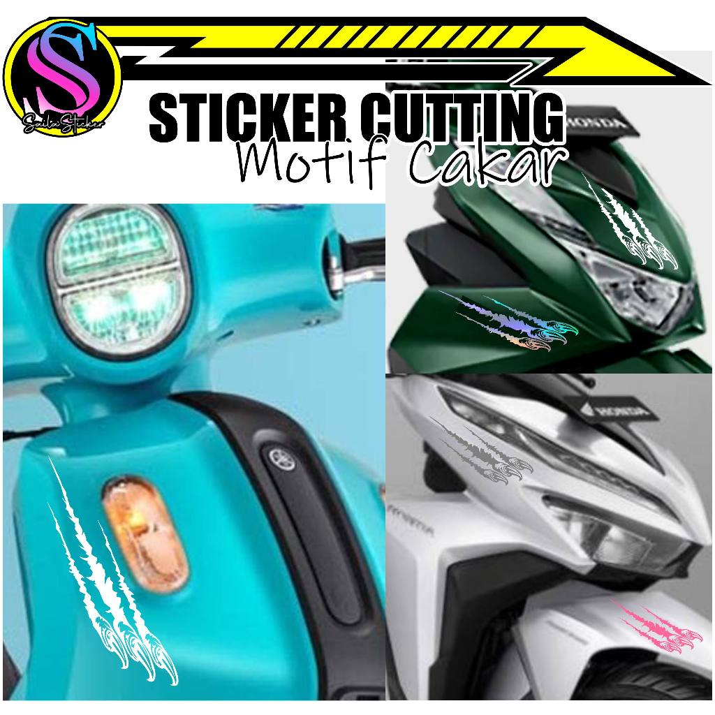 356/STIKER 3D CAKAR/STIKER CAKAR KUKU/STIKER BEKAS CAKAR HEWAN/STIKER CAKAR HEWAN BUAS/STIKER HELMET