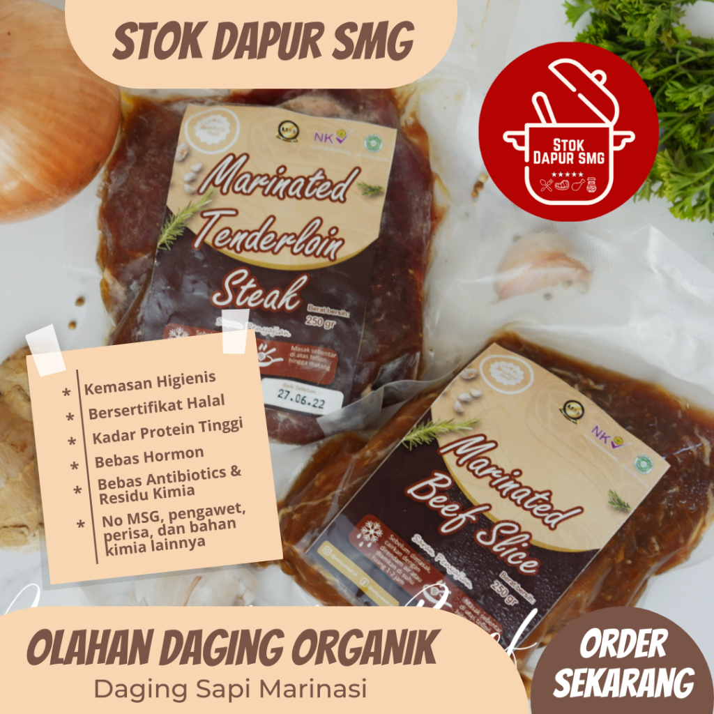 

Wahyu Beef Daging Sapi Organik Slice / Steak Marinasi Premium Frozen Kemasan 250gr