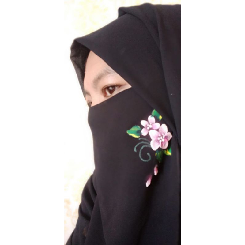 cadar tali 2 layer ceruty baby doll lukis