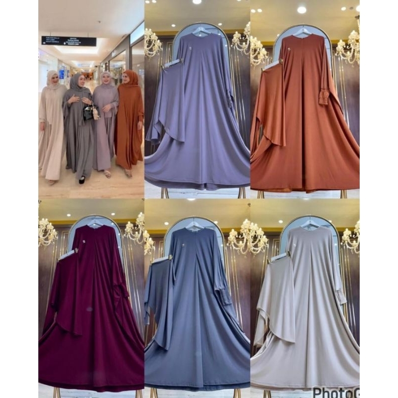 SHELLASAUKIA GAMIS UMROH KAFTAN PASMINA JUMBO