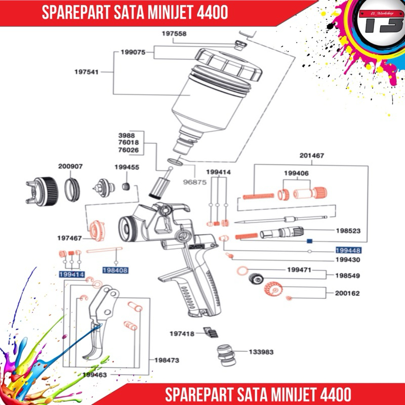 sparepart sata Minijet 4400 original part
