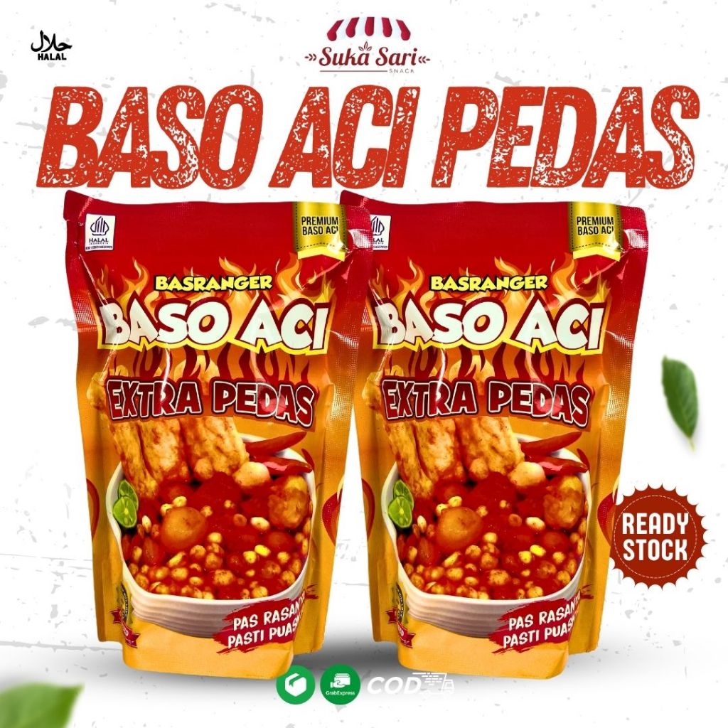 

Basranger Baso Aci Tulang Rangu Extra Pedas 200gr dengan Extra Jeruk Limau - Makanan Instan Siap Saji | Ready to Eat | Halal | Sukasari Snack