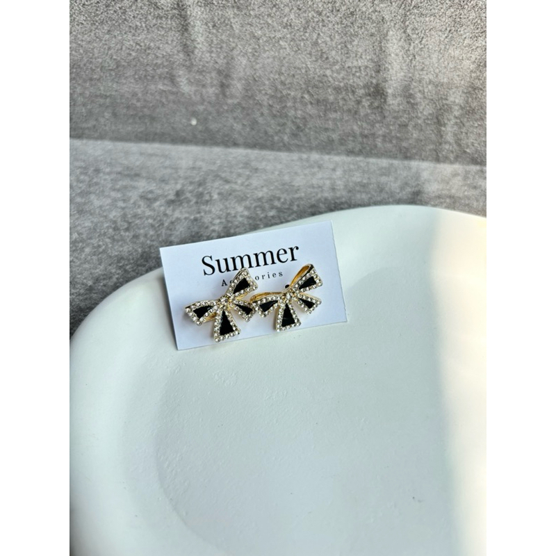 anting pita black gold - earring black gold