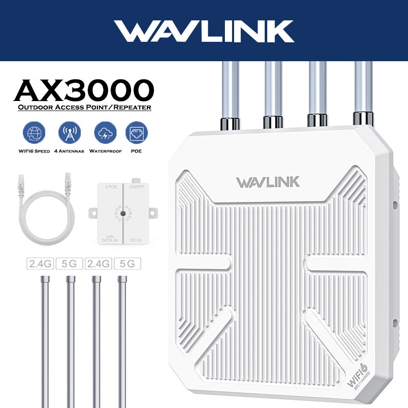 WAVLINK AX3000 Outdoor Access Point For Starlink Dual Band 2.4G+5G Long Range Extender Wireless