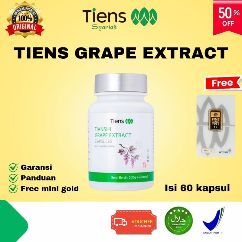 GRAPE EXTRACT TIENS NUTRISI VERTIGO | PENYUMBATAN PEMBULUH DARAH