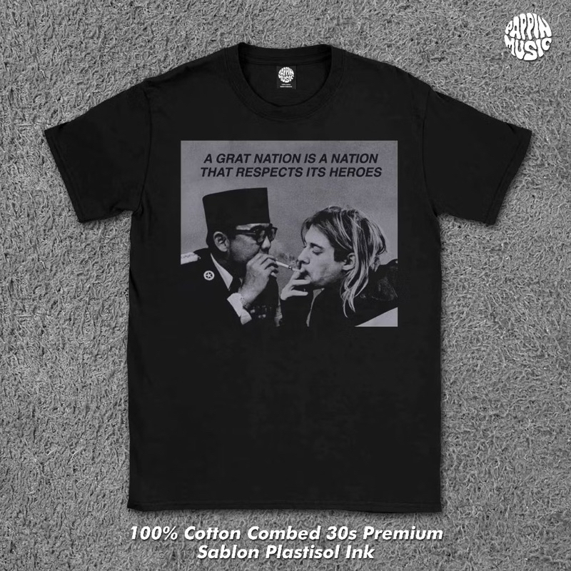 KAOS Soekarno, baju sukarno BEST QUALITY, KAOS MUSIK, KAOS GREAT NATION SOEKARNO --Plastisol-- kaos 