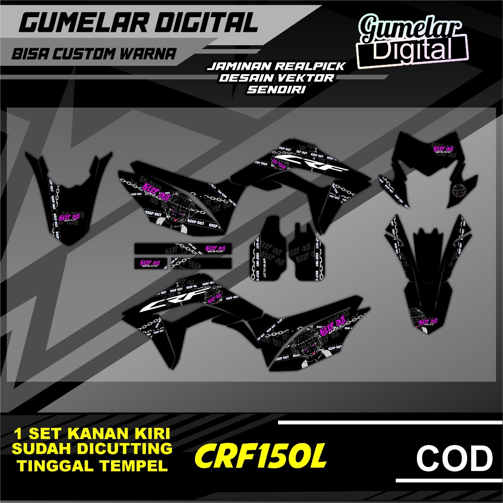 DECAL SIMPEL HONDA CRF 150L ANIME VIRAL KEREN