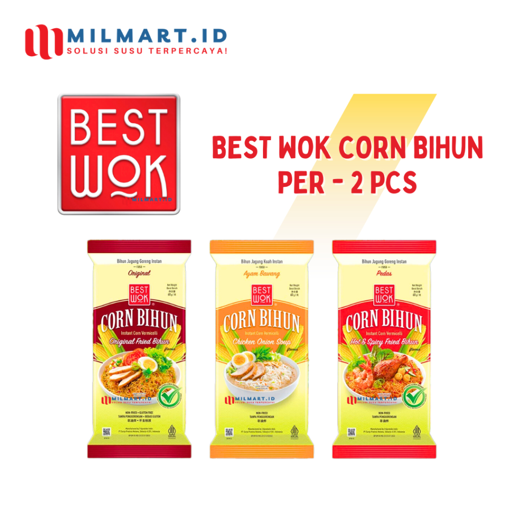 

2 PCS - MIE INSTANT BEST WOK CORN BIHUN GORENG HOT&SPICY ORIGINAL AYAM BAWANG ONION KUAH INSTAN FRIED BIHUN BESTWOK