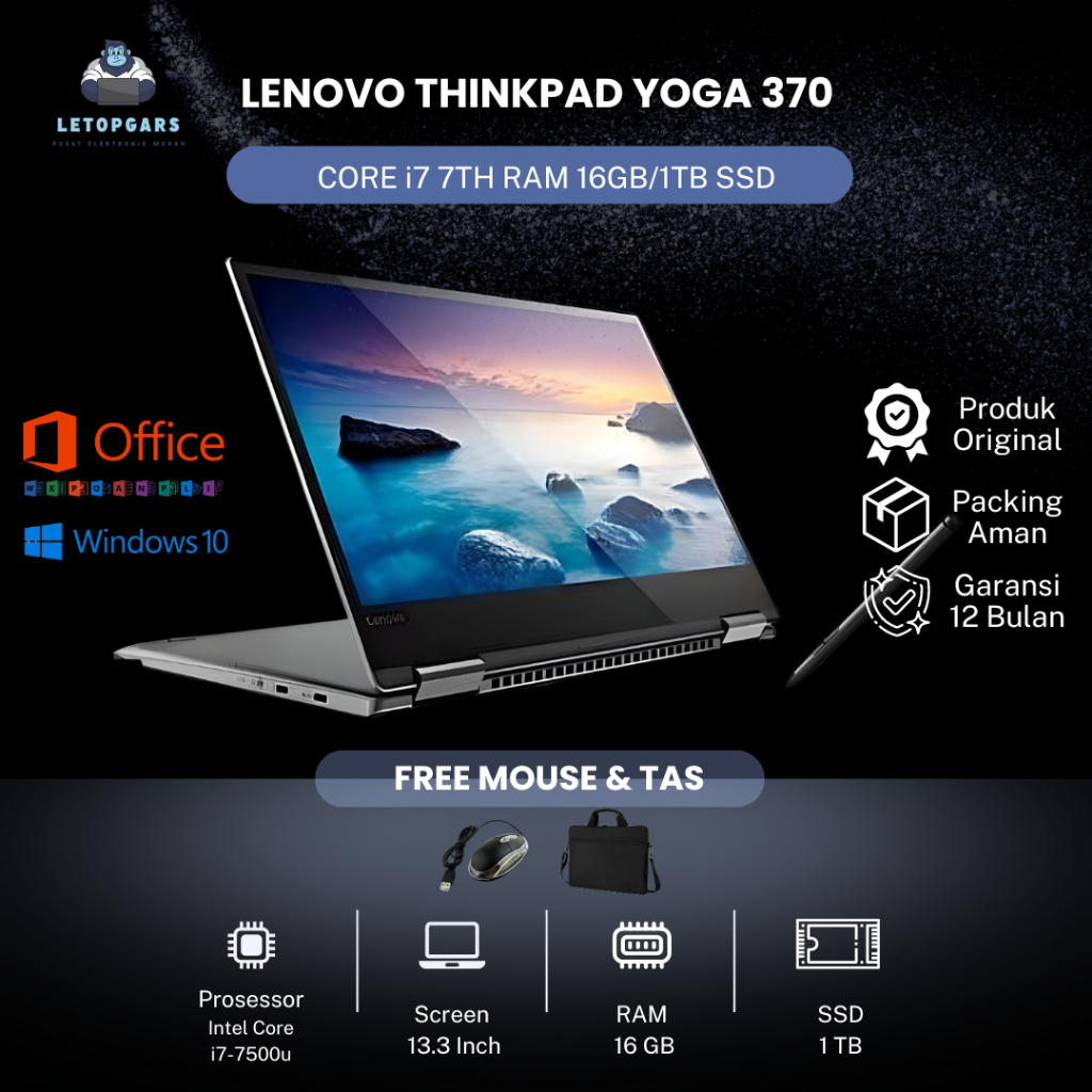 LENOVO THINKPAD YOGA 370 i7 7TH RAM 16GB/1TB SSD WIN 10