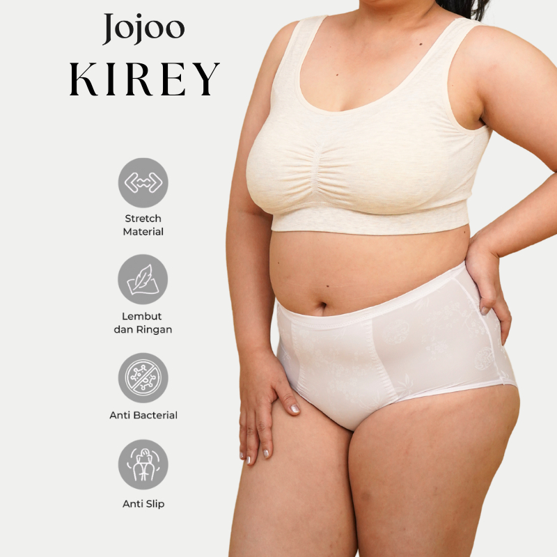 JOJOO Kirey - Celana Dalam Wanita Highwaist Spandex Fit to M-XL Transparan Underwear Jumbo CD Cewek