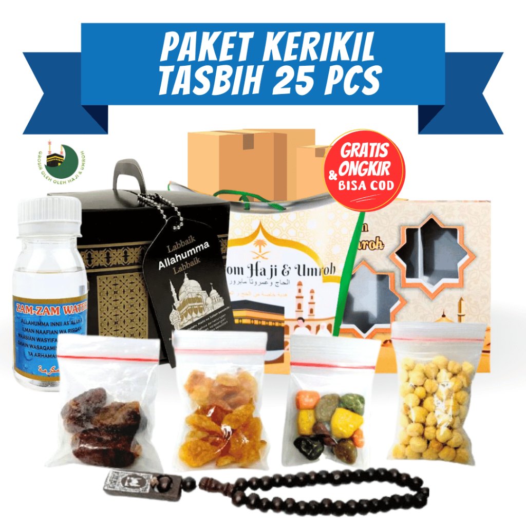 

NOB Paket Oleh Oleh Haji dan Umroh Ekonomis Dus Tali teng-teng Kabah 25 paket Hampers Premium