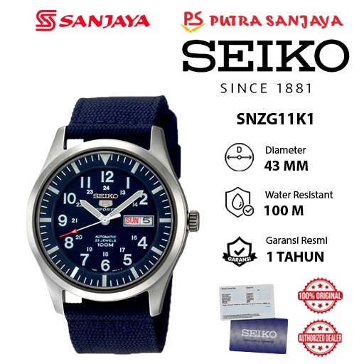 Jam Tangan SEIKO SNZG11K1 Original Garansi Resmi 1 tahun Stainless Steel