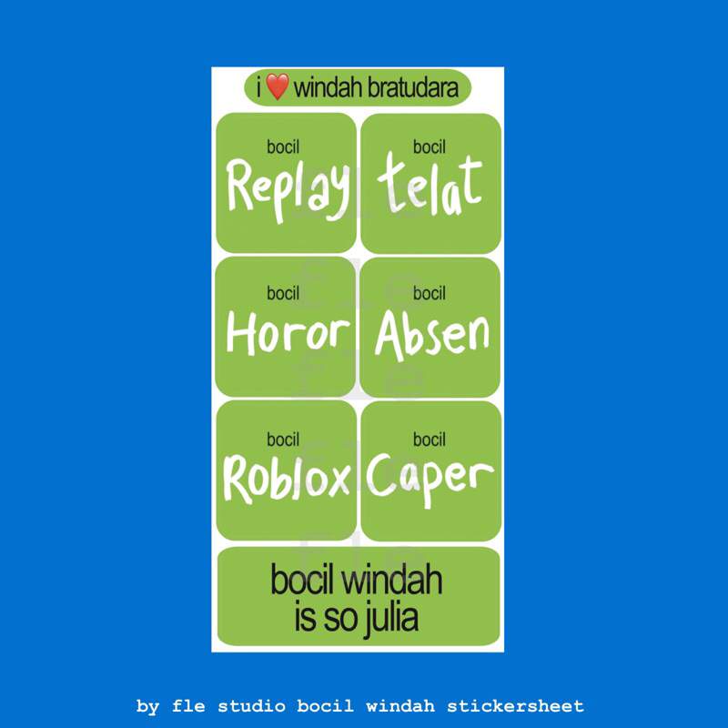 

BOCIL WINDAH BRAT STICKER SHEET