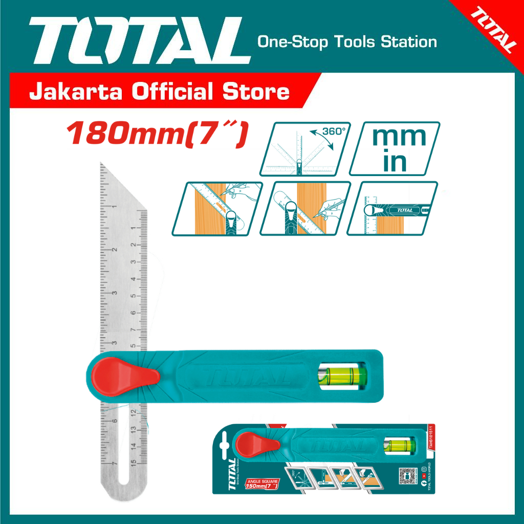 TOTAL Angle square TAHS181511 - Penggaris Siku 7"