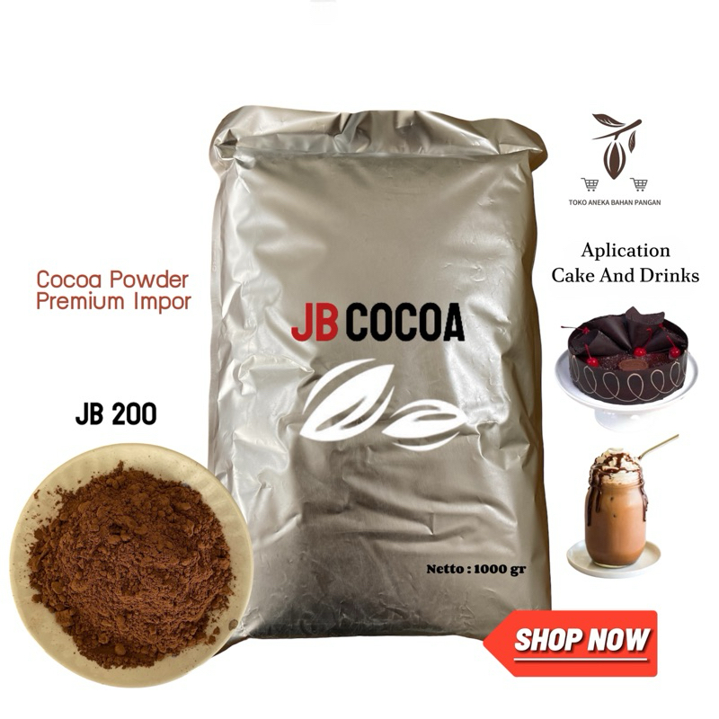 

Cokelat Bubuk JB COCOA POWDER 1000/500 gr JB 200 Kemasan Alu Pure 100% Cokelat Bubuk Asli