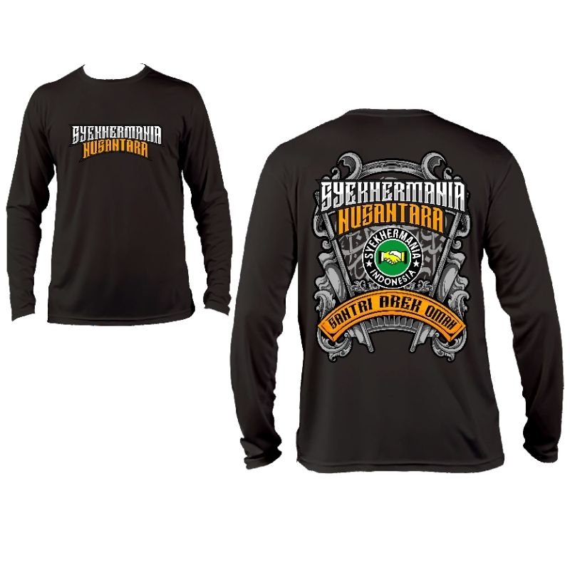 KAOS BAJU SYEKHERMANIA NUSANTARA SANTRI AREK OMAH//KAOS SANTRI DAN SANTRIWATI LENGAN PANJANG