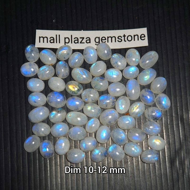 batu biduri bulan moonstone dim 10-12mm asli natural 100% / losstune batu biduri bulan / batu moonst