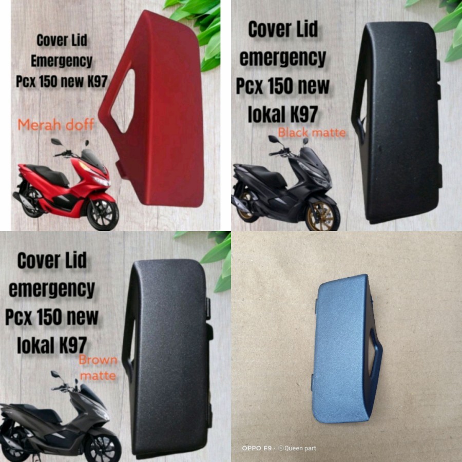 cover lid smart emergency keyless kunci kontak pcx 150 k97 lokal 2017 - 2020 merah doff-hitam doff -