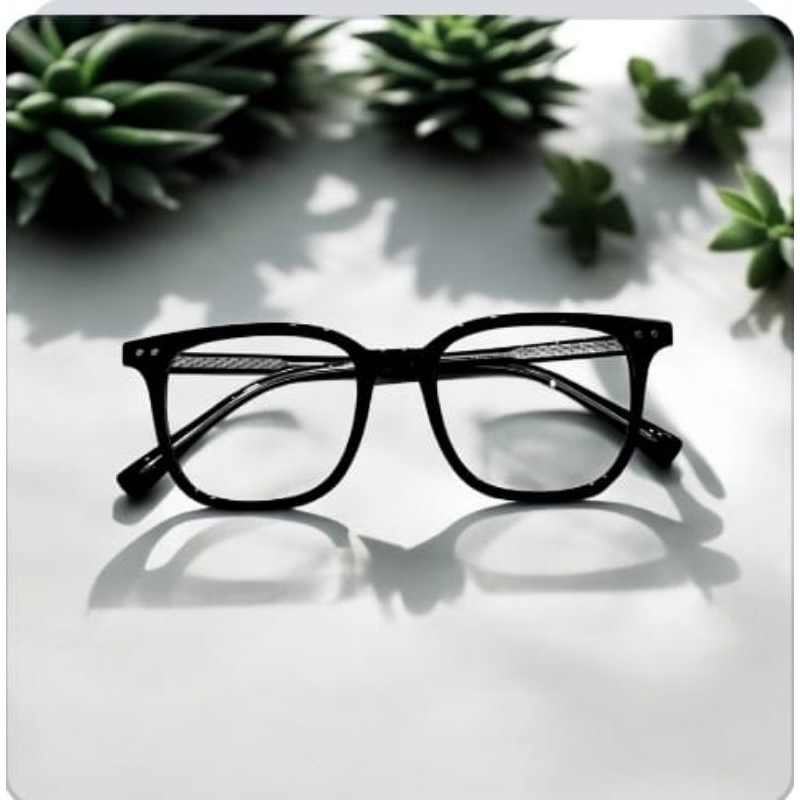 frame kacamata kotak tebal pria wanita photocromic minus plus Cylinder antiradiasi bluray kacamata M