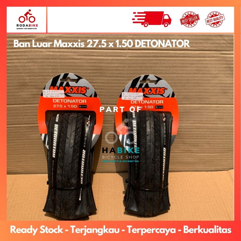 Ban Luar Sepeda MAXXIS 27.5 x 1.50 DETONATOR Sepeda Gunung/MTB Maxxis Road XC Aspal Slick