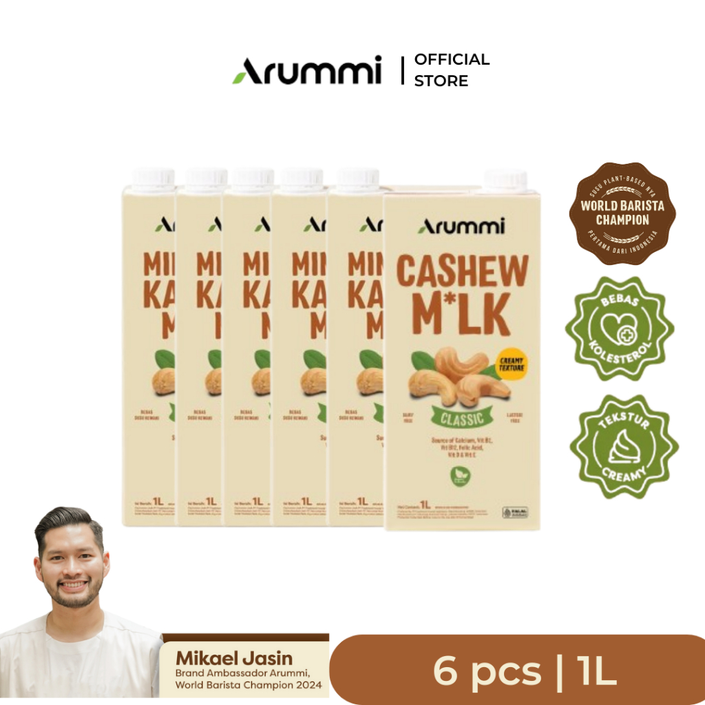 

[Bundle 6 pcs] Arummi Cashew Milk Original 1L - Non Dairy Milk Lactose Free