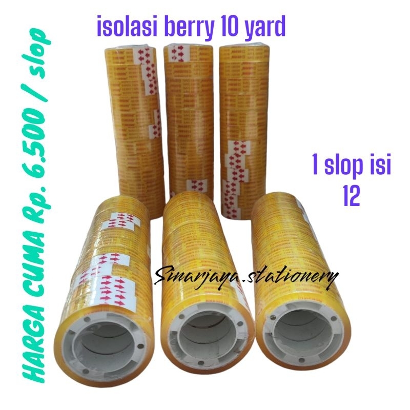 

isolasi selotip solasi bening kuning 10 yard berry 1 slop isi 12