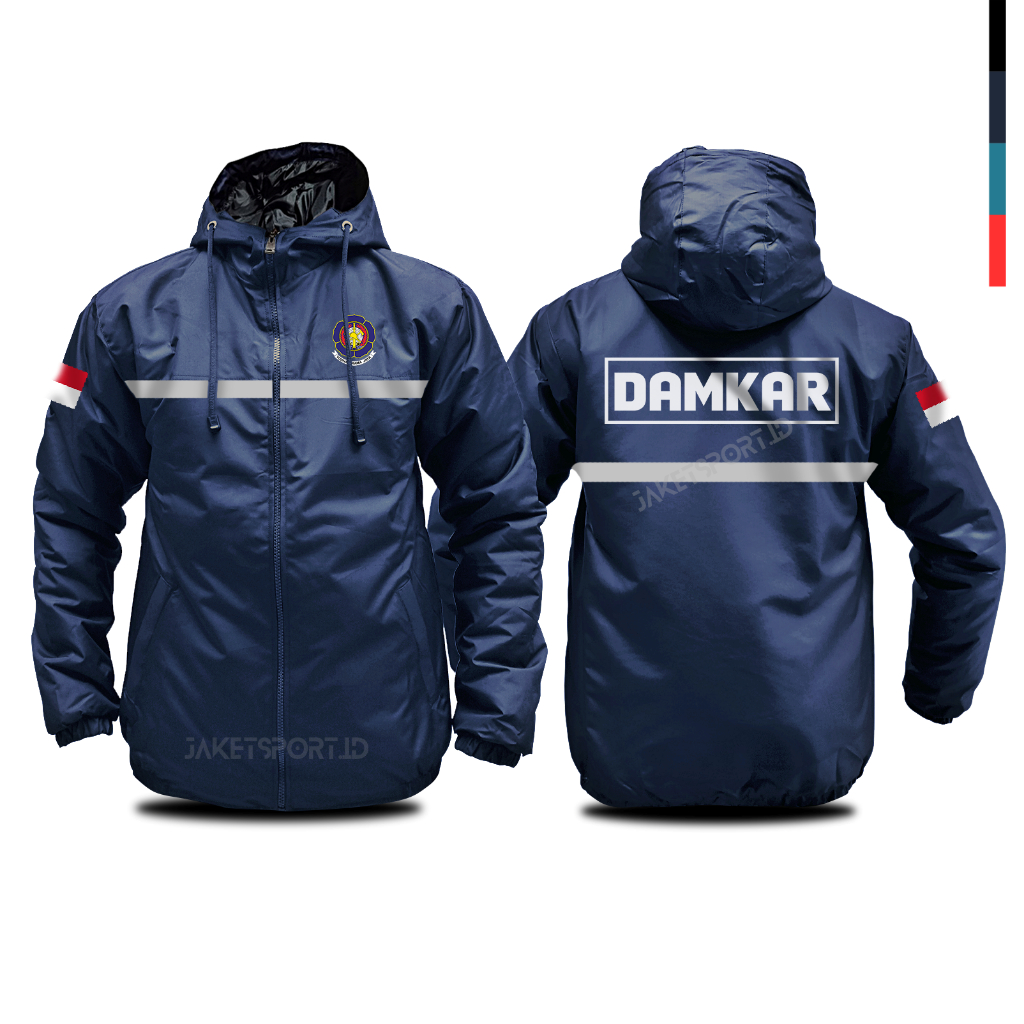 JAKET CUSTOM DAMKAR YUDHA BRAMA JAYA PRIA WANITA SCOTLIGHT PARASUT WINDBREAKERS 3 LAPIS MURAH