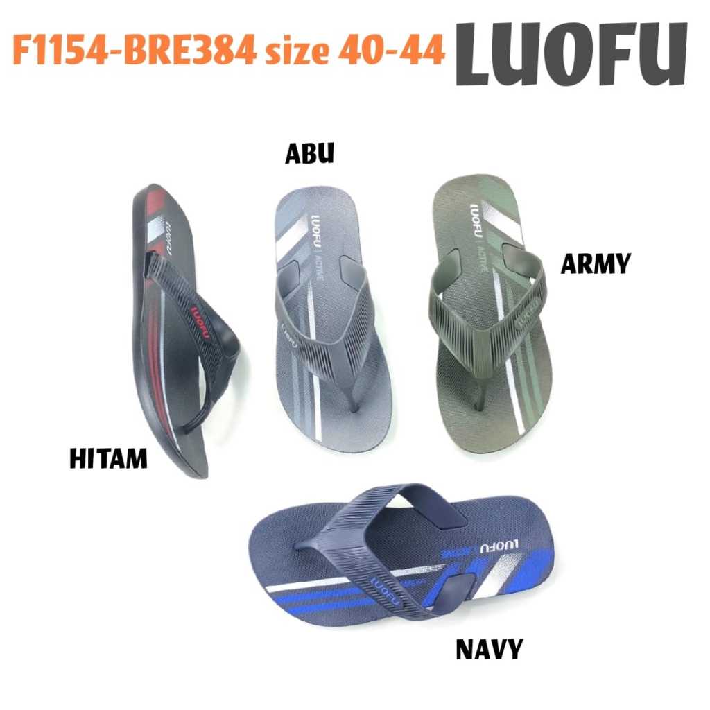 LUOFU F1154BRE384 ORIGINAL sandal jepit pria sendal japit cowok karet import