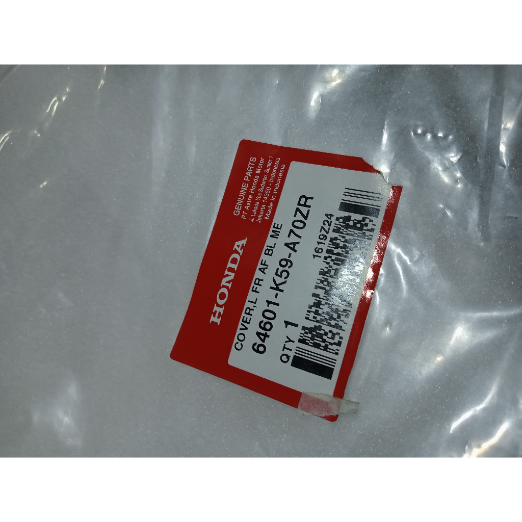 TEBENG SAYAP DEPAN KIRI VARIO 150 NEW HITAM METALIK 64601-K59-A70ZR