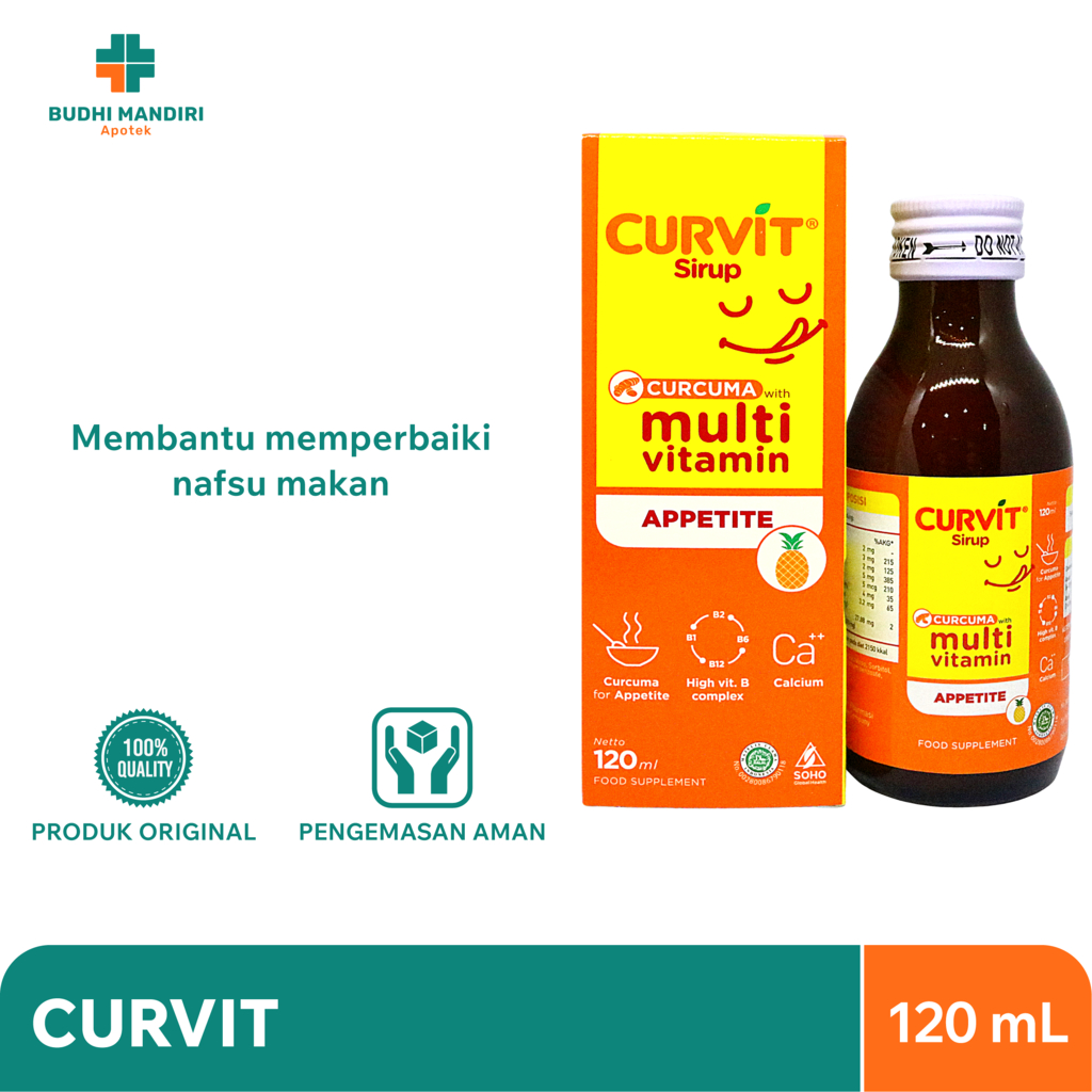 

Curvit Sirup 120ml - Suplemen untuk Memperbaiki Nafsu Makan