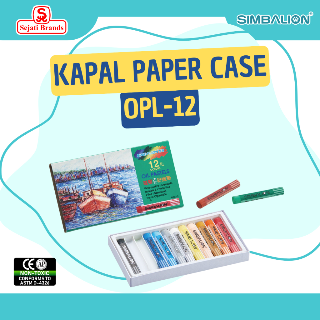 

Simbalion Oil Pastel 12 Warna Kapal Paper Case OPL-12 - Alat mewarnai