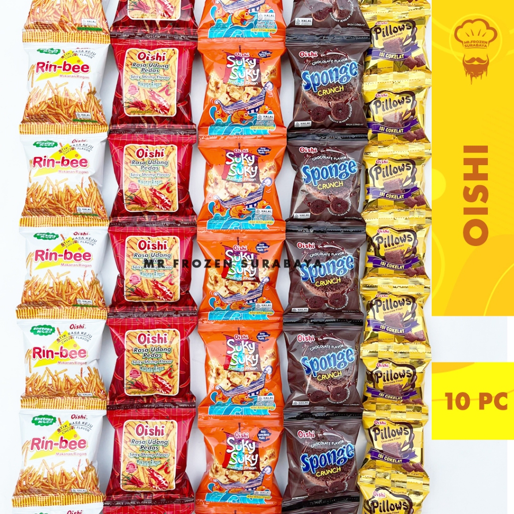 

OISHI SNACK RENTENG SPONGE / PILLOW / RIN-BEE / UDANG PEDAS / SUKY SUKY