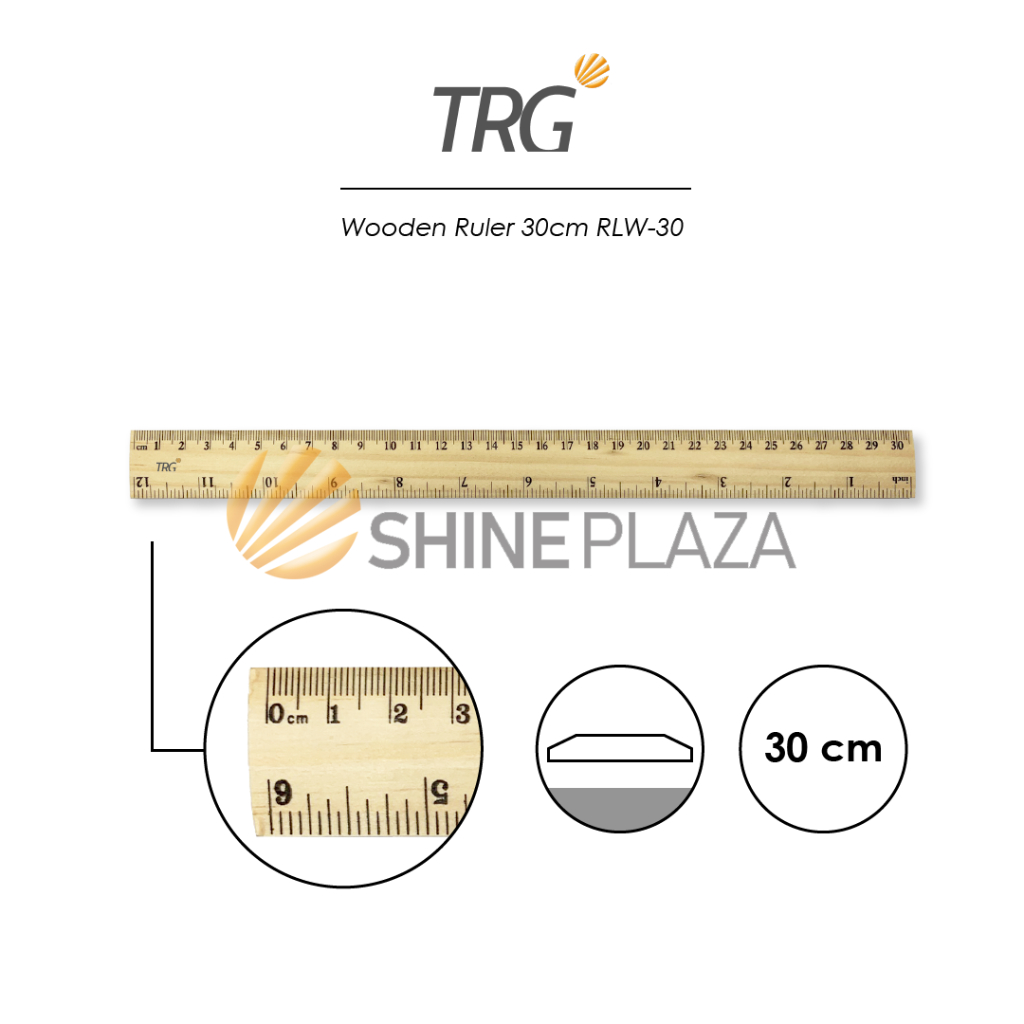 

TRG Wooden Ruler 30 cm RLW-30 - Penggaris Mistar Kayu 30cm TRG
