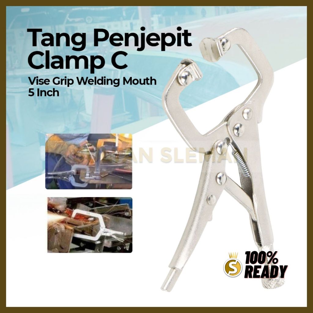 C Clamp Penjepit Kayu 5 Inch / Penjepit Ragum Catok Kecil Penjepit Clamp Meja Catok Besi Kayu Tukang