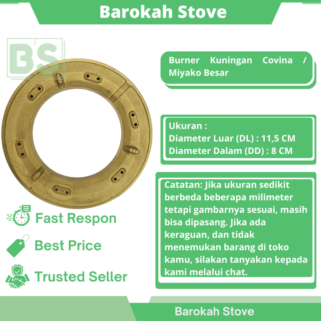 Burner Ring Kuningan Kompor Gas Covina / Miyako Besar Sparepart Kompor