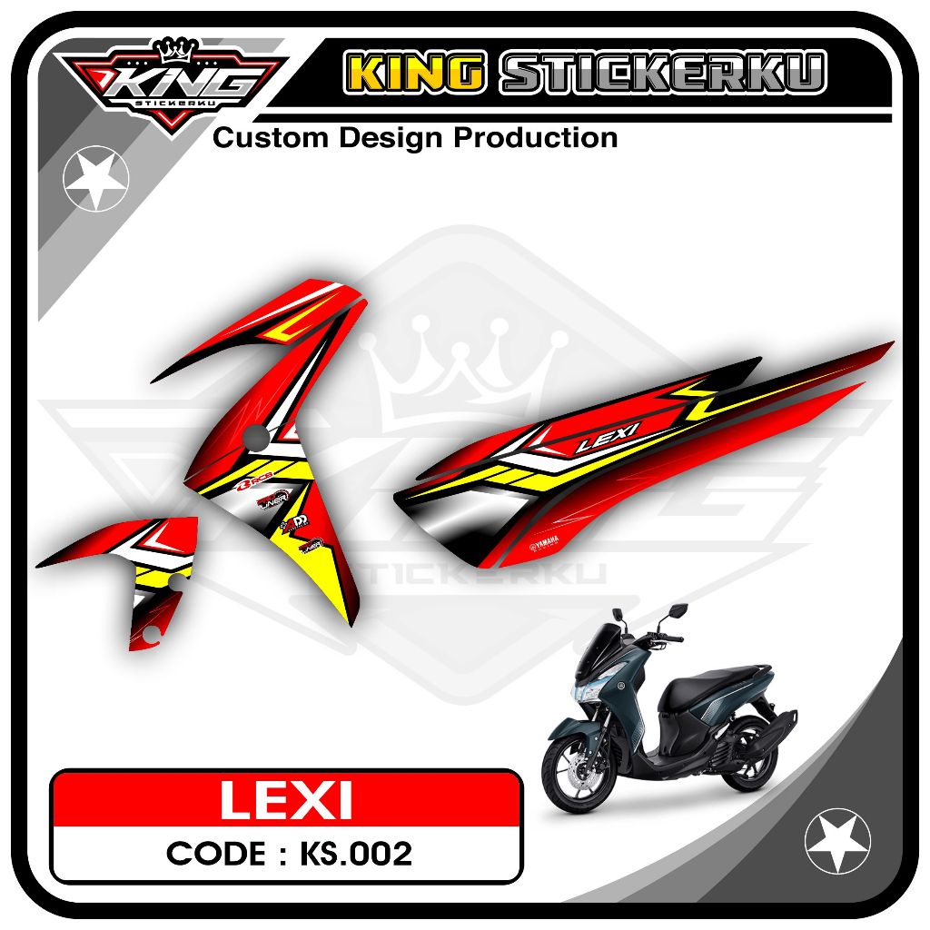 Stiker Striping Yamaha Lexi - Sticker Striping Motor Lexi Motif Racing KS.02