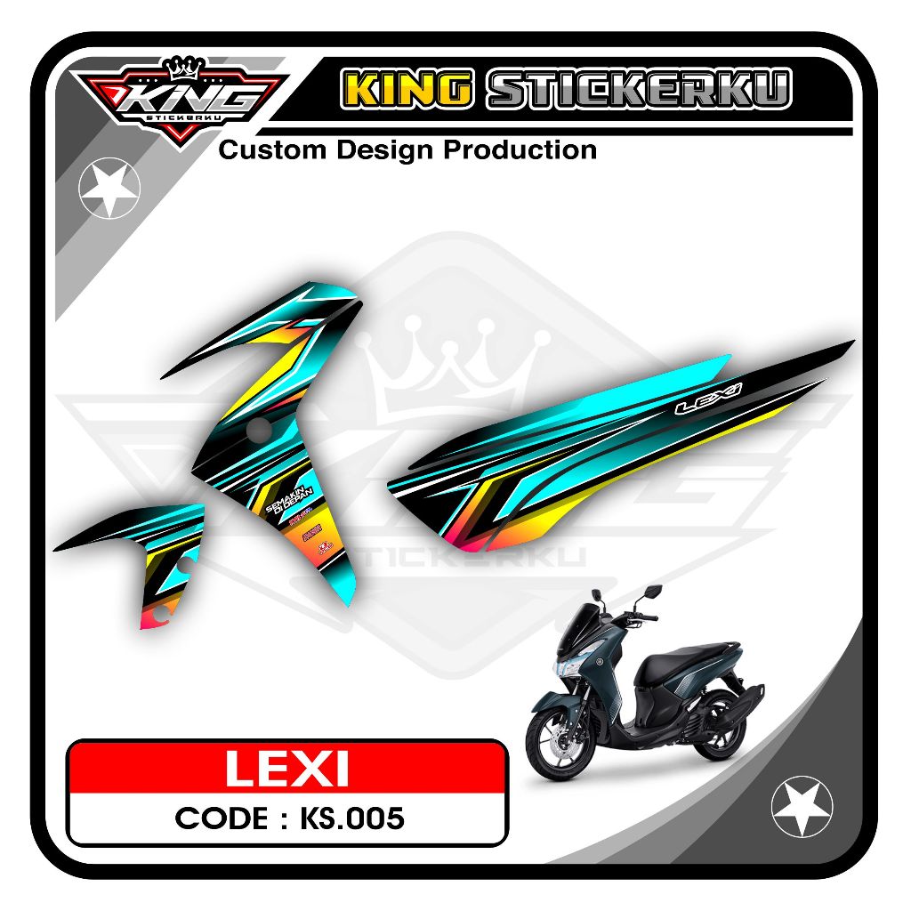 Stiker Striping Yamaha Lexi - Sticker Striping Motor Lexi Motif Racing KS.05