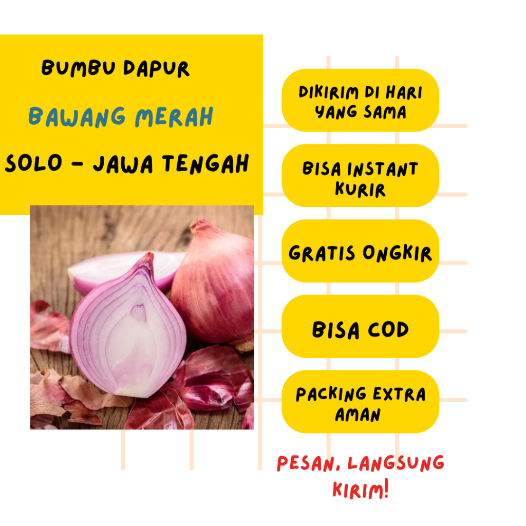 

1 Paket Bawang Merah Pengiriman dari Surakarta| Fresh Food