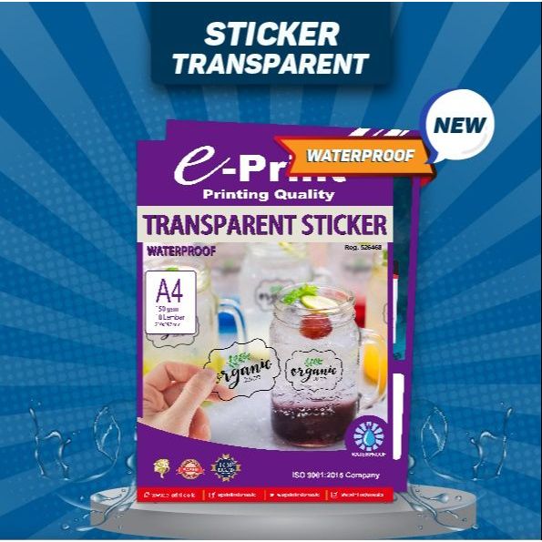 

Kertas Foto E-Print Transparent Sticker - Stiker A4
