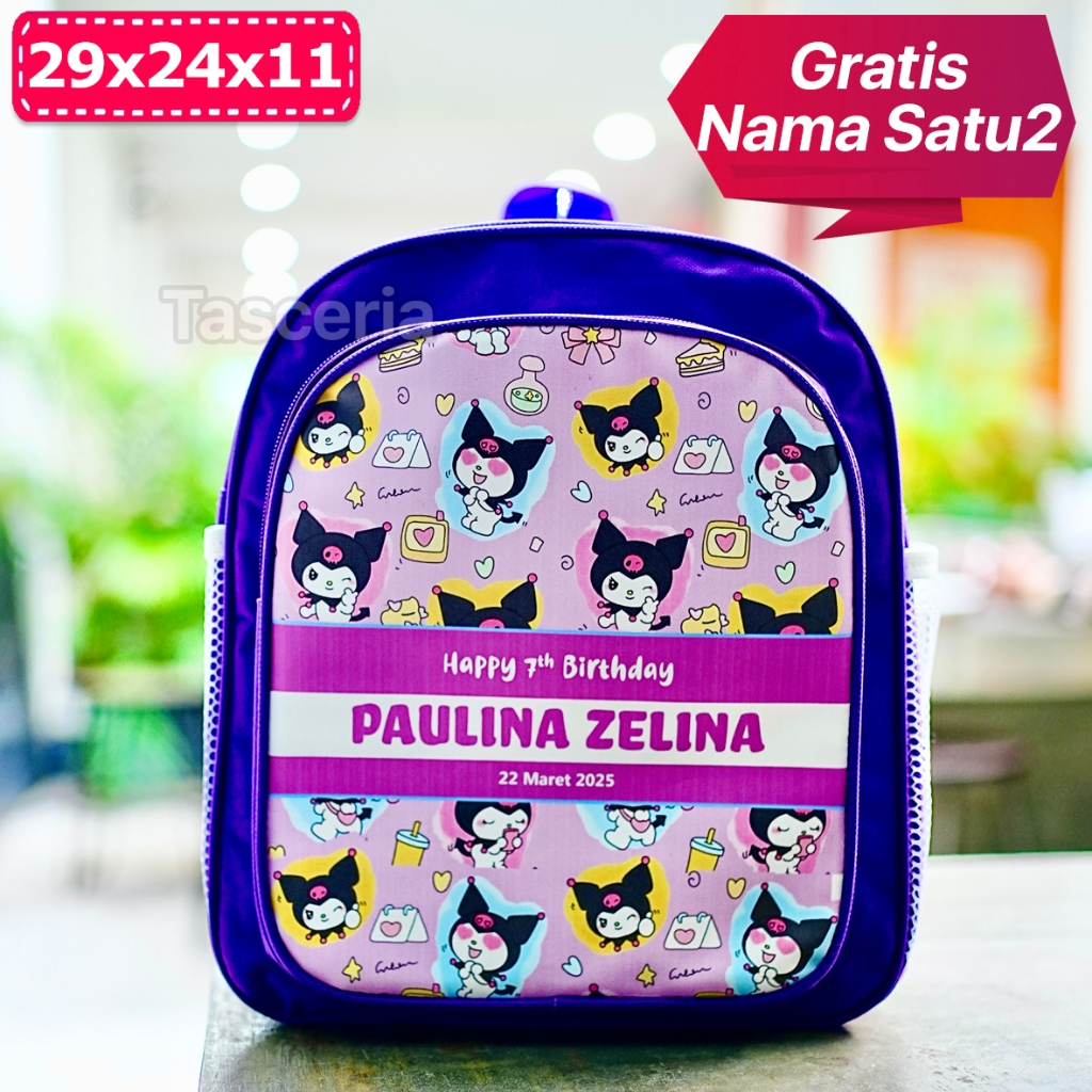 Tas Ransel Custom Nama Anak Custom Kuromi