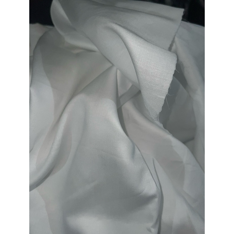 (STAR) KATUN SUTRA PUTIH POLOS LEBAR 115cm/BAHAN SASIRANGAN/BAHAN BATIK
