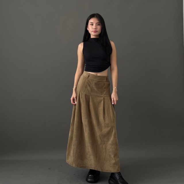 [BONTA BASIC] IVY Long Corduroy Skirt Wanita