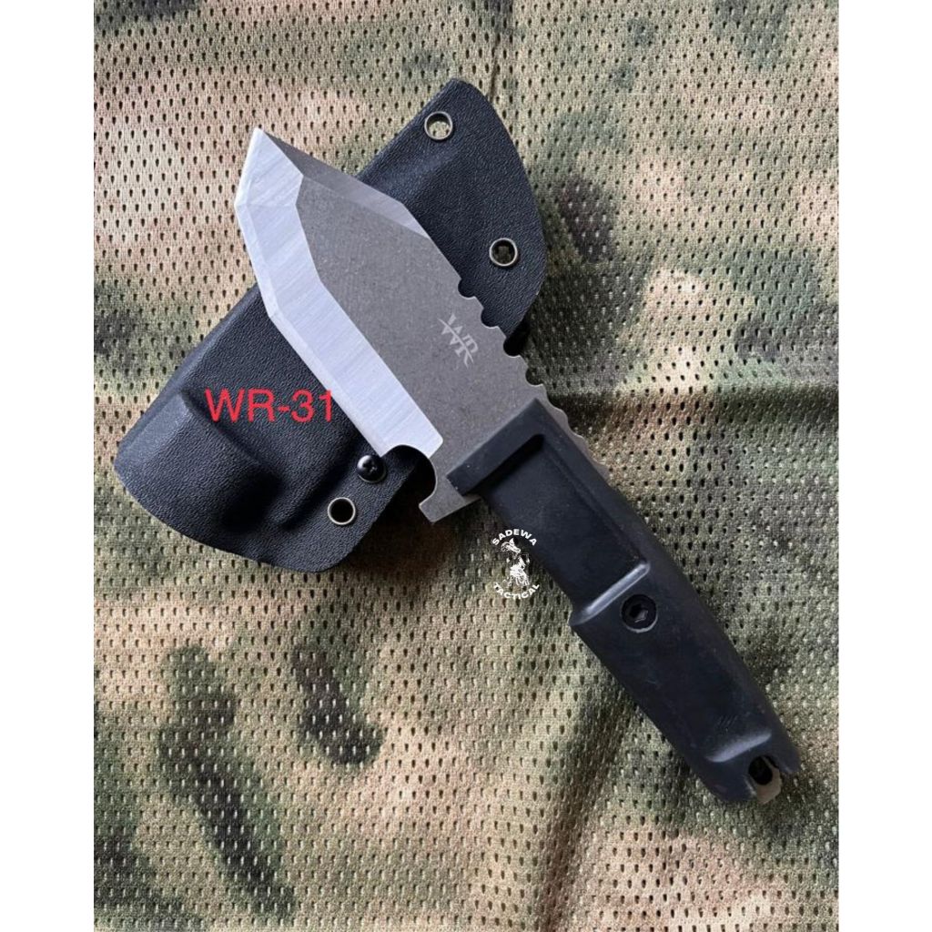 Pisau Tactical Kydex WR 31 / Pisau WR Tactical Outdoor + Holster Dan Teklock / Pisau Camping Surviva