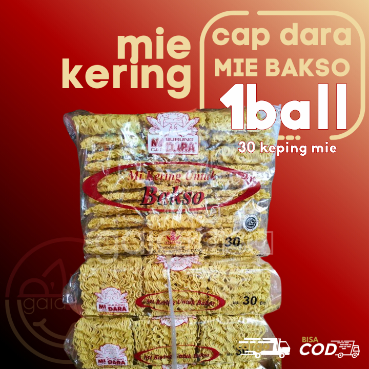 

MIE BAKSO Kering 1pak isi 30KEPING cap mie burung dara by GaiaRasa