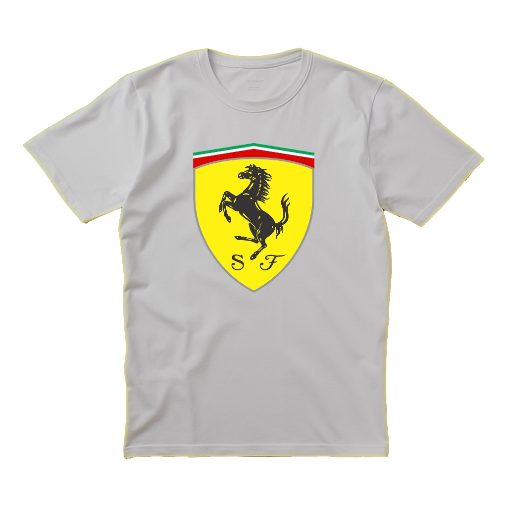Baju Kaos Distro Brand Ferrari Basic Logo