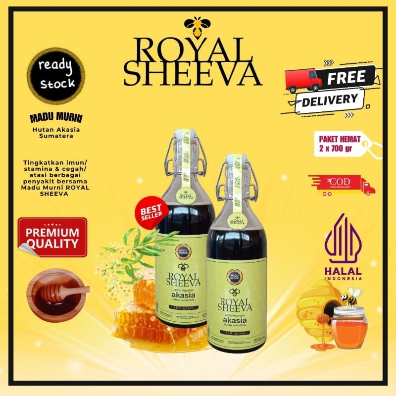 

madu murni madu royal sheeva murni kemasan 700gr double madu halal harga hemat kualitas terbaik madu kemasan botol kaca madu hutan akasia madu sumatera