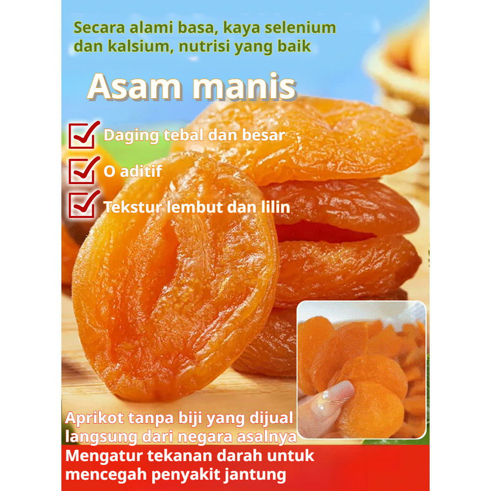 

⚡【Manis dan Lembut】Tanpa bahan tambahan dan aprikot merah kering tanpa biji 250g/100g/Buang biji aprikot kering/Handmade Milk Fu Red Apricot Dried Soft No Additives Casual Snacks Strawberry Sweet Pastries