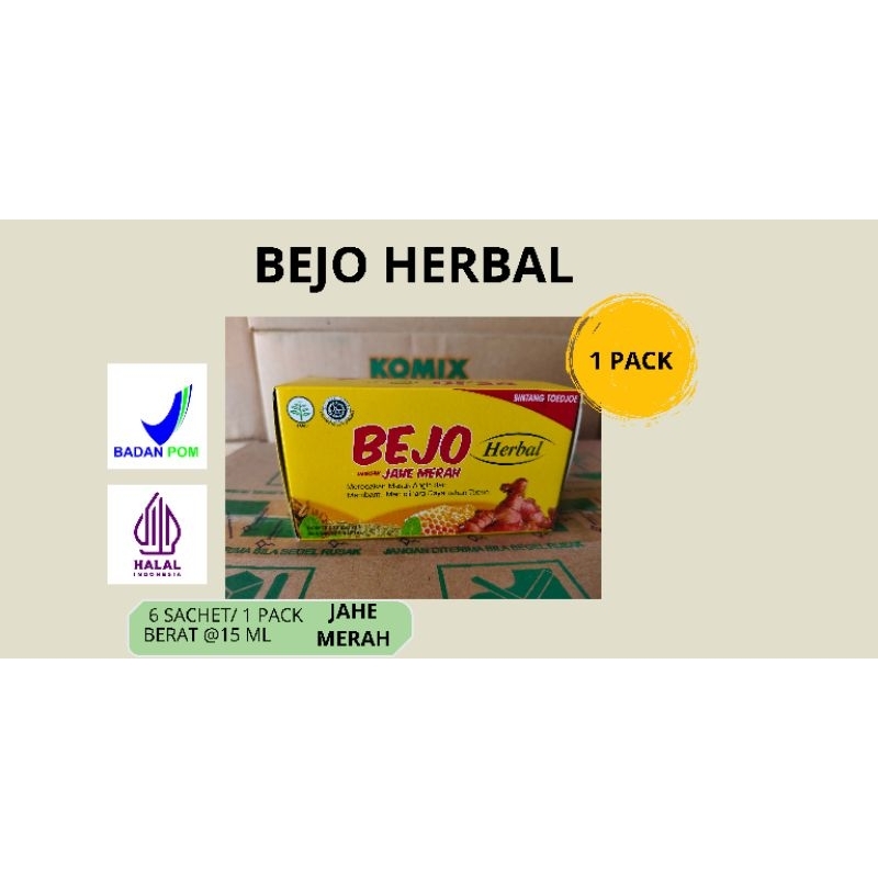 

Bejo Herbal Jahe Merah/ Obat Masuk Angin 1 Pack (6 Sachet)