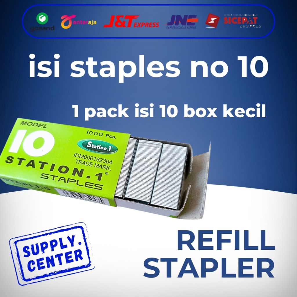 

Isi Staples No.10 . 1 PACK ISI 10 BOX KECIL